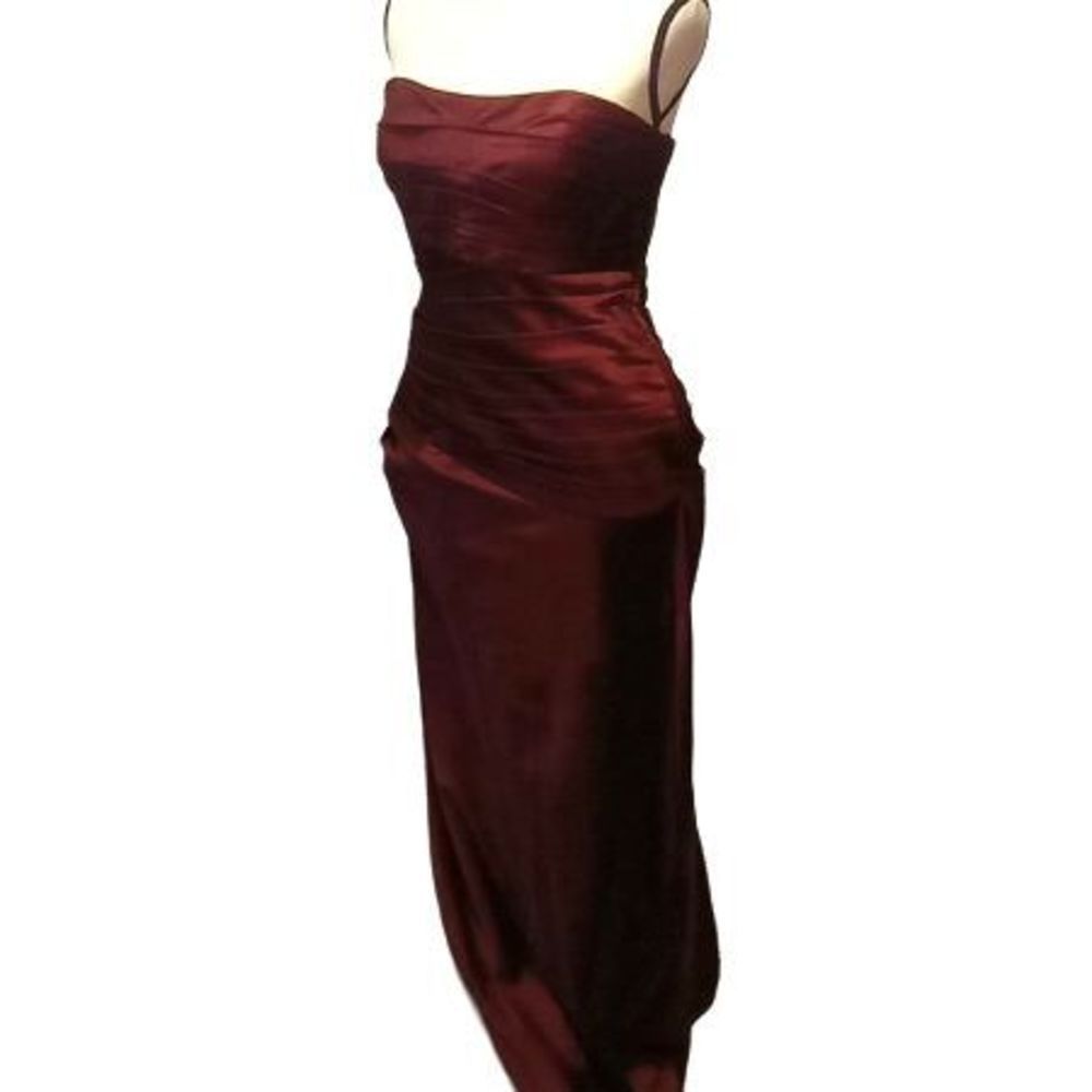 Nite Line Strapless‎ Evening Prom Dress Burgundy Size 10